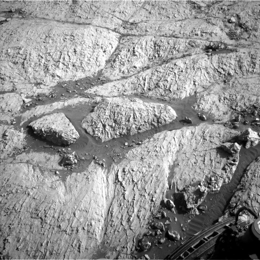 Curiosity took an image of the martian surface.