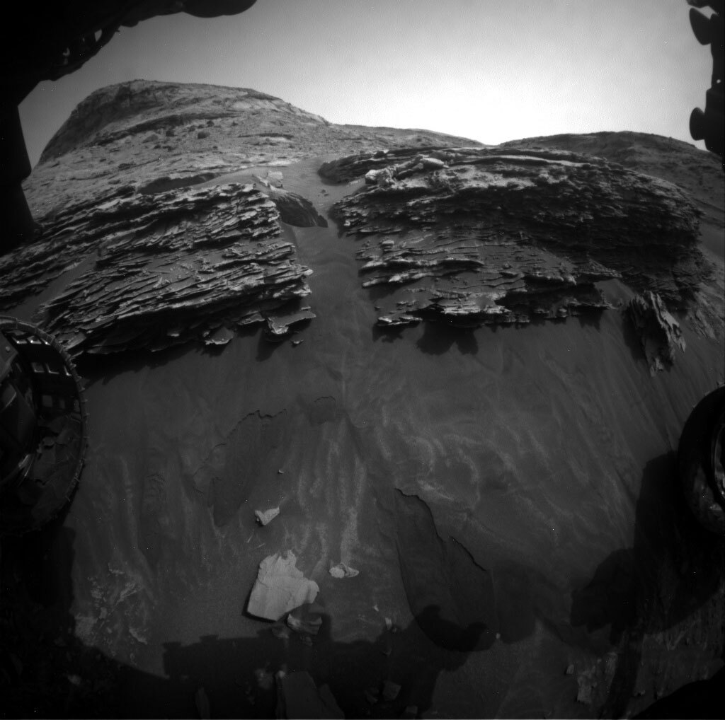 This image was taken by Front Hazard Avoidance Camera onboard NASA's Mars rover Curiosity on Sol 3354.