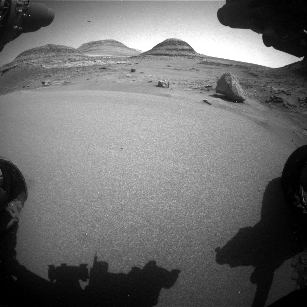 This image was taken by Front Hazard Avoidance Camera (Front Hazcam) onboard NASA's Mars rover Curiosity on Sol 3565.