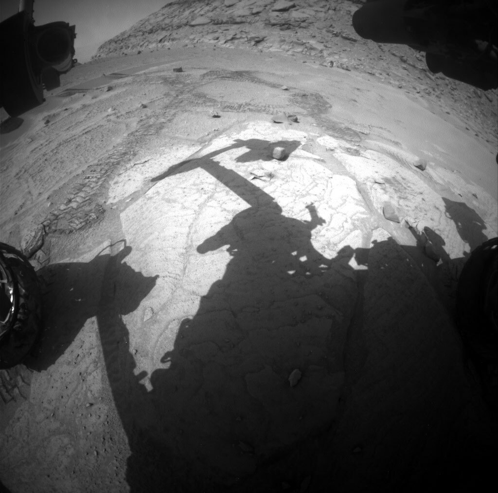 This image was taken by Front Hazard Avoidance Camera (Front Hazcam) onboard NASA's Mars rover Curiosity on Sol 3755.