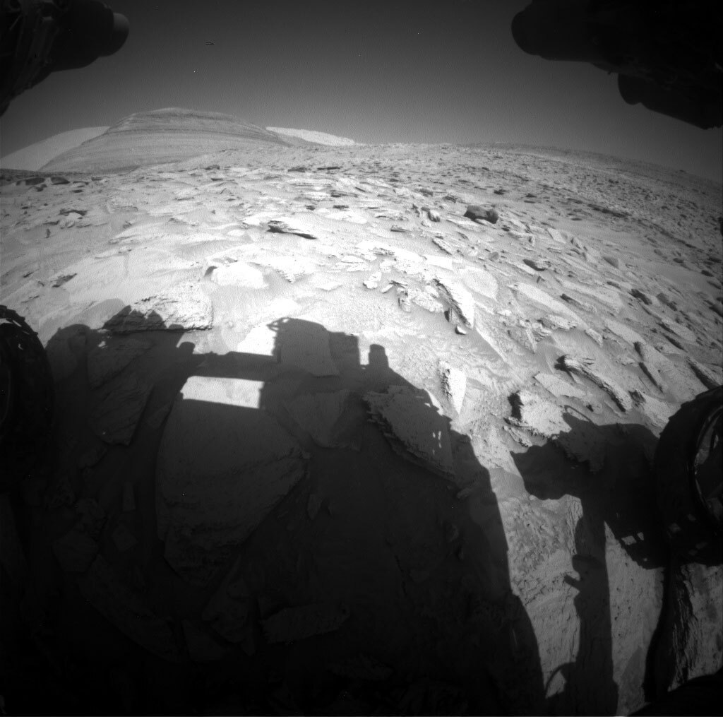 This image was taken by Front Hazard Avoidance Camera (Front Hazcam) onboard NASA's Mars rover Curiosity on Sol 3805.