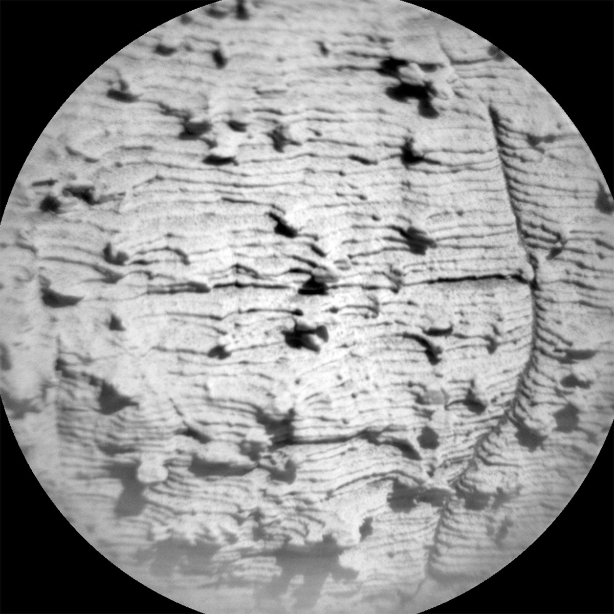 This image was taken by ChemCam RMI onboard NASA's Mars rover Curiosity on Sol 3843. Credits: NASA/JPL-Caltech/LANL. Download image ›
