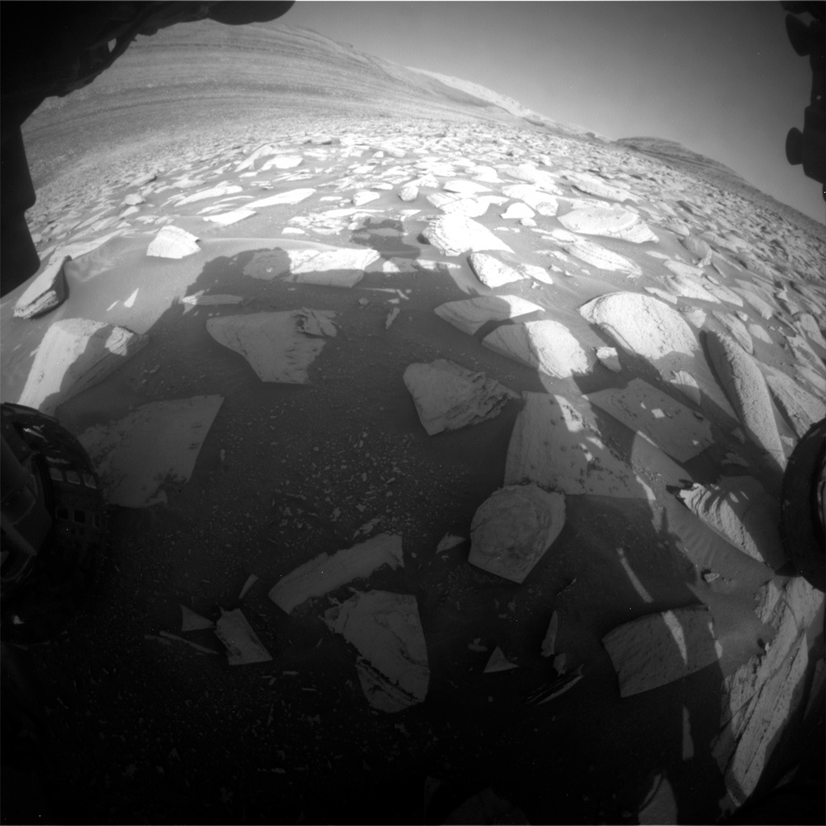 This image was taken by Front Hazard Avoidance Camera (Front Hazcam) onboard NASA's Mars rover Curiosity on Sol 3946.
