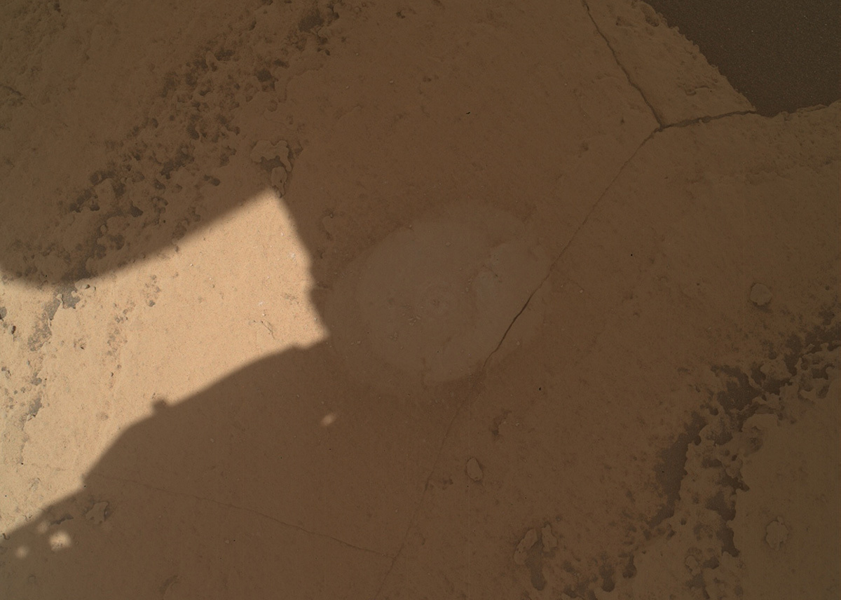 NASA's Mars rover Curiosity acquired this image using its Mars Hand Lens Imager (MAHLI), located on the turret at the end of the rover's robotic arm, on October 12, 2023, Sol 3975 of the Mars Science Laboratory Mission.