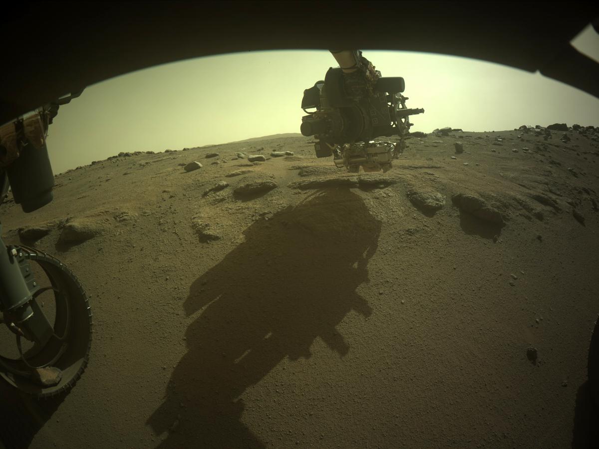 NASA's Mars Perseverance rover acquired this image of the area in front of it using its onboard Front Left Hazard Avoidance Camera A.