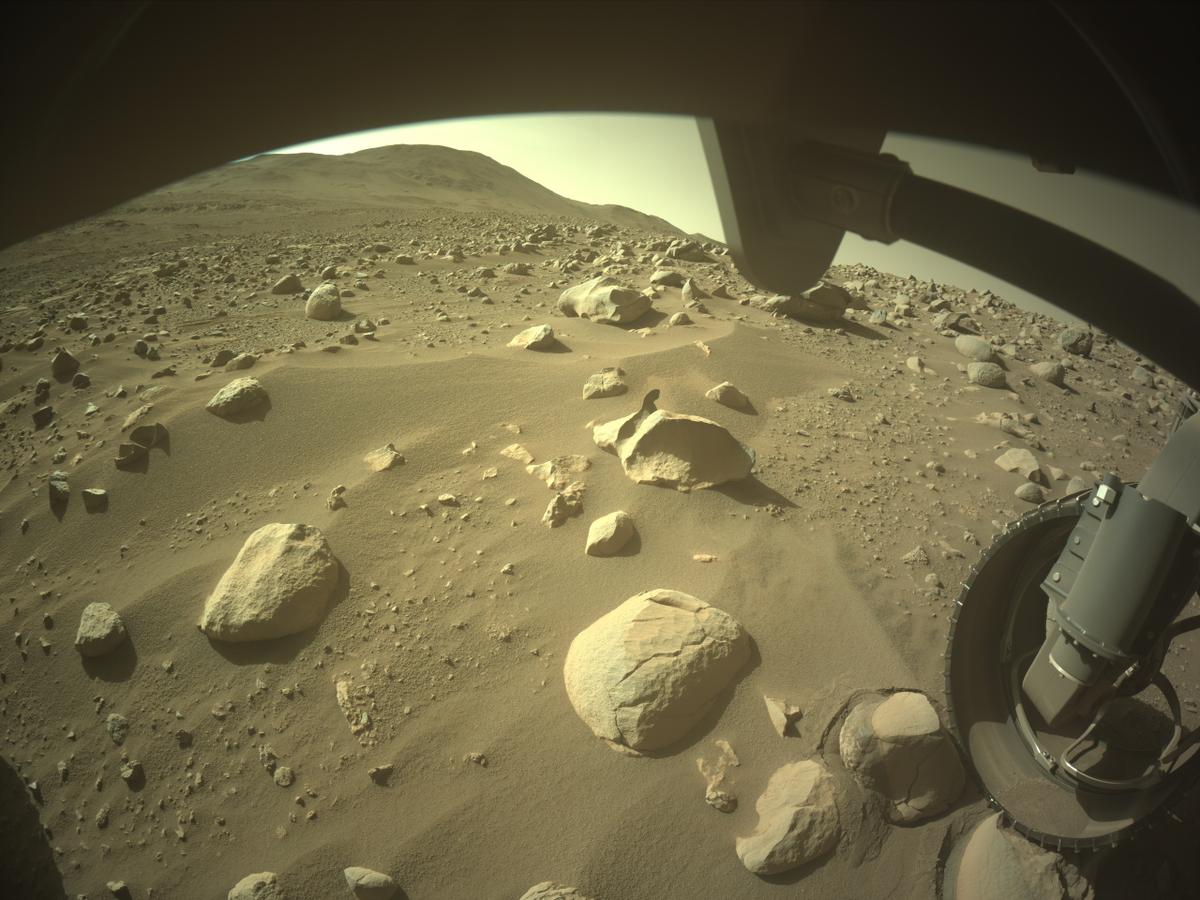 NASA's Mars Perseverance rover acquired this image of the area in front of it using its onboard Front Right Hazard Avoidance Camera A.