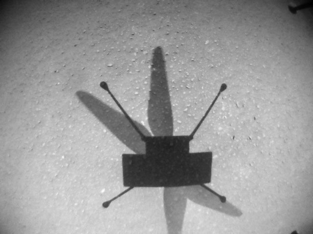 NASA’s Ingenuity Mars Helicopter acquired this image on June 22, 2021 using its black and white navigation camera. This camera is mounted in the helicopter’s fuselage and pointed directly downward to track the ground during flight. Credit: NASA/JPL-Caltech.