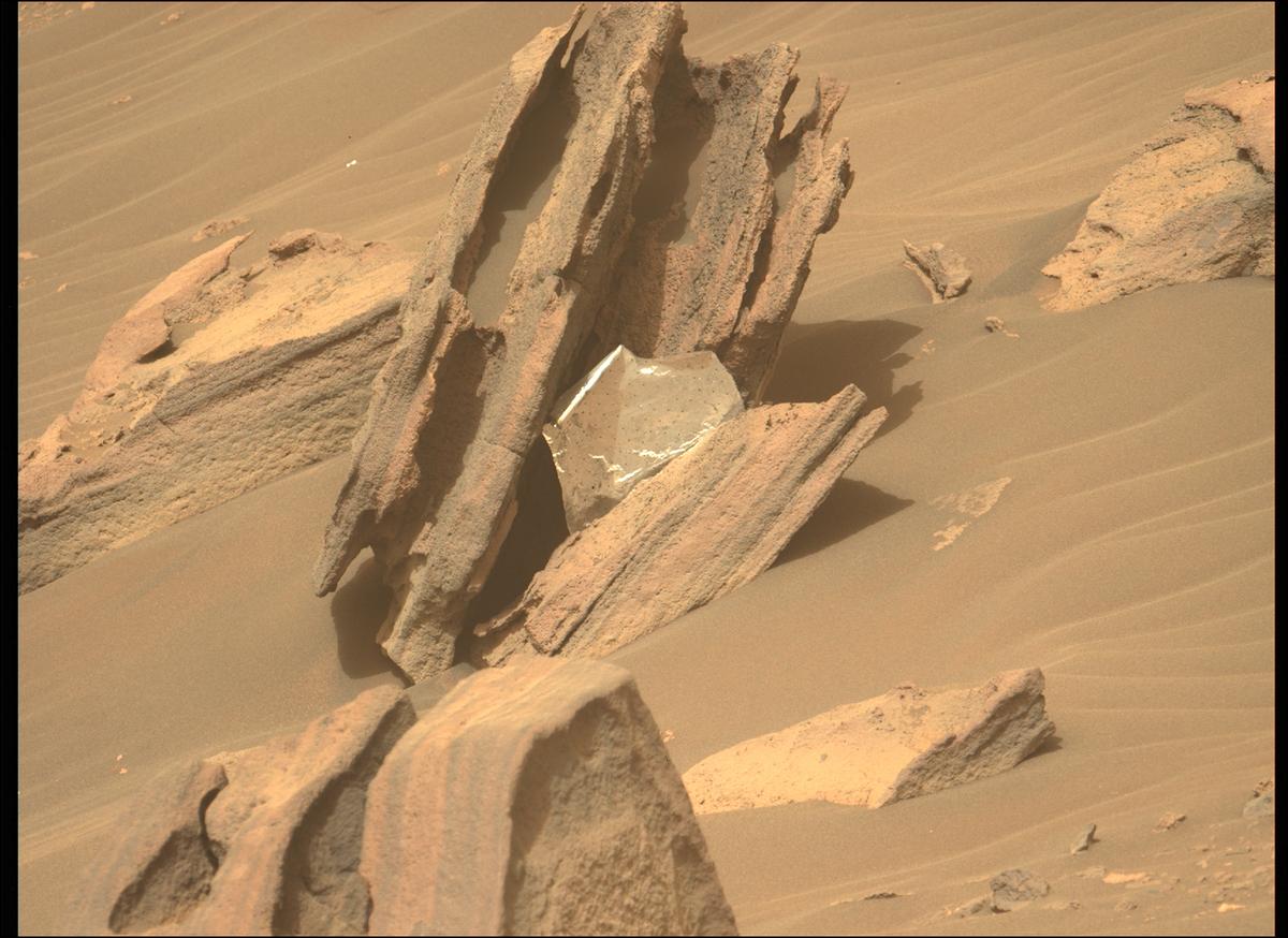 NASA's Mars Perseverance rover acquired this image using its Left Mastcam-Z camera. Mastcam-Z is a pair of cameras located high on the rover's mast.