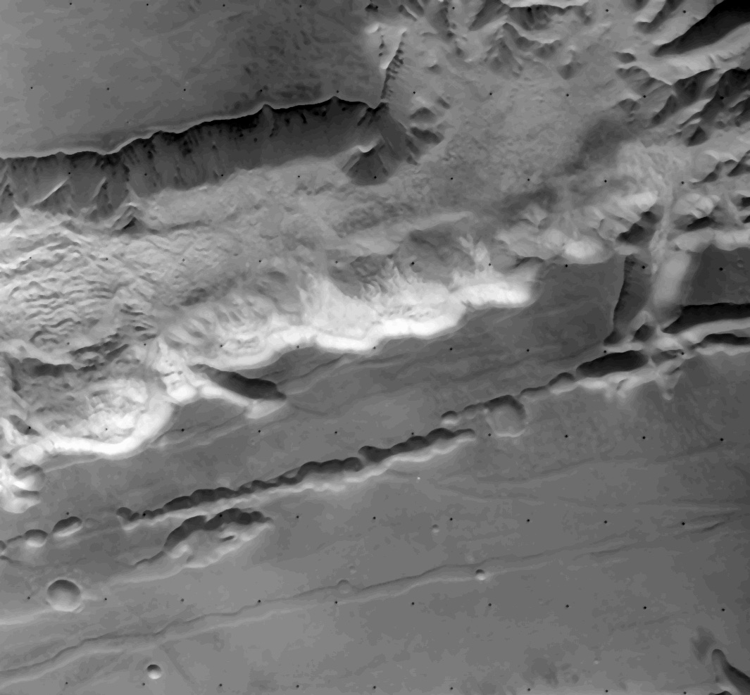 Viking 1 Orbiter image of Central Tithonium Chasma, a rock formation on Mars