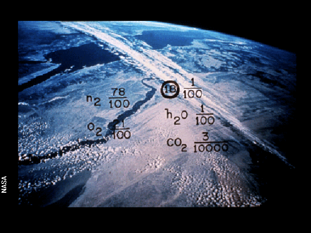 View from space of Egypt, Red Sea, Sinal Peninsula and the Nile with distance measurements labeled