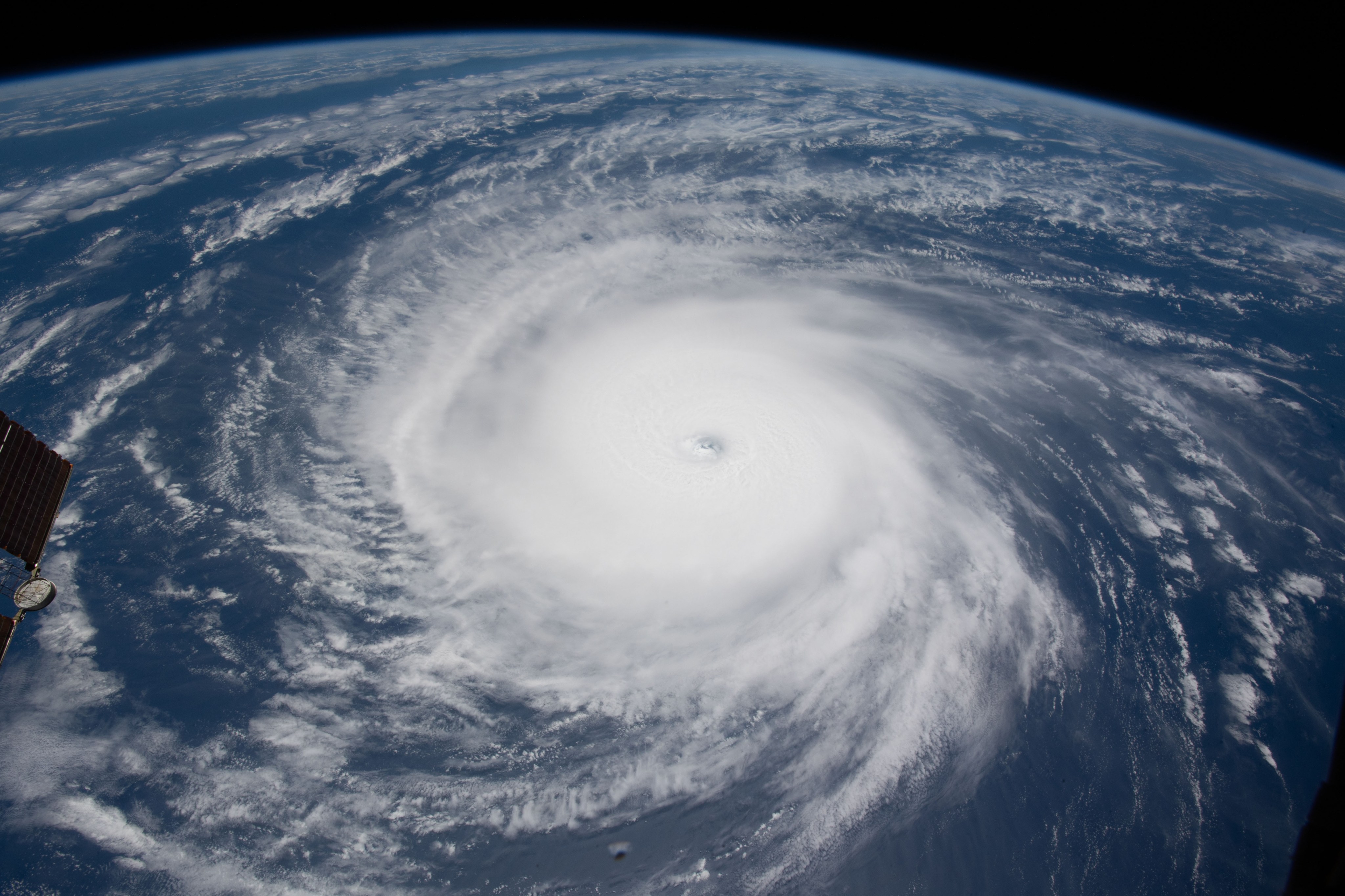 Satellite image of a hurricane.