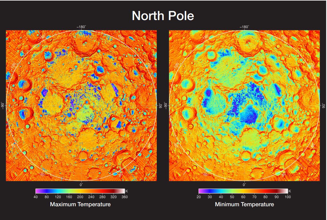 LRO Diviner Temperature Variation on the Moon lithograph