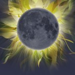 This stylized illustration, created for the 2024 total solar eclipse, shows Earth’s Moon blocking the Sun from view and revealing the Sun’s corona, or outermost atmosphere. The Sun’s magnetic field affects charged particles in the corona, causing elaborate streamers and plumes that are depicted in this artist’s interpretation.