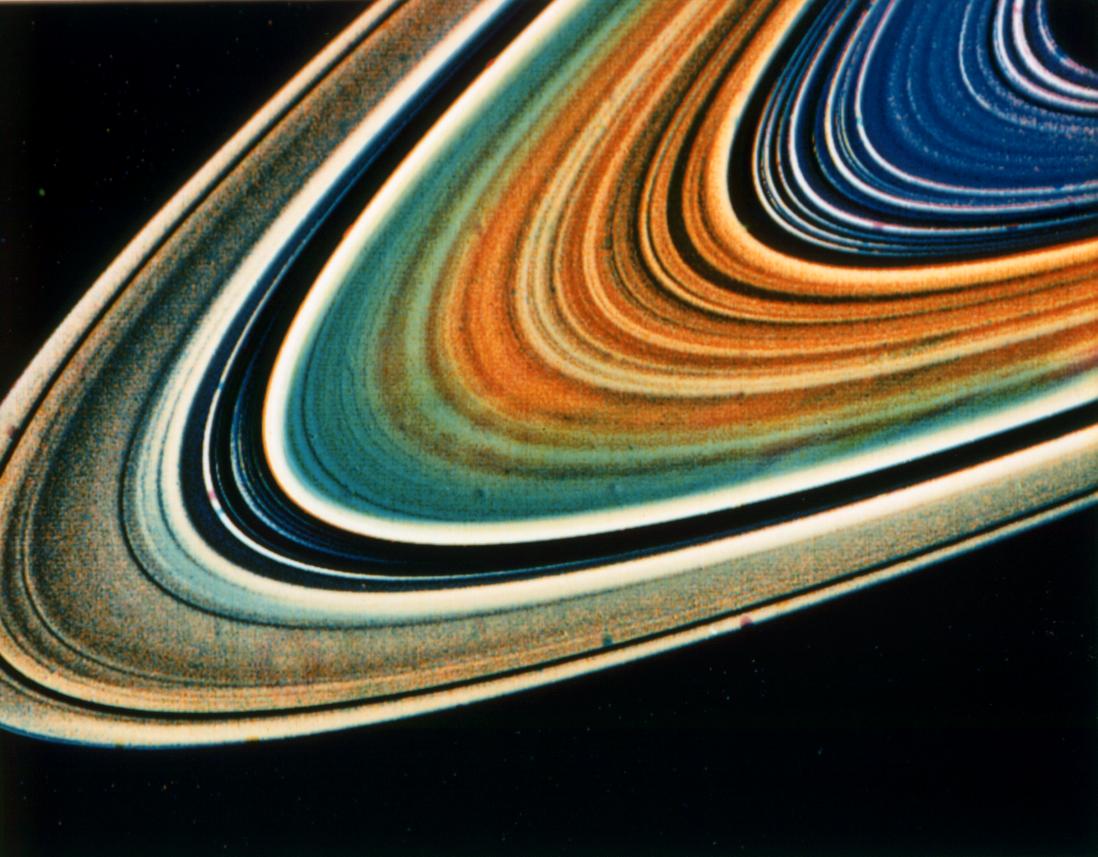 Enhanced color makes individual bands of rings stand out in comparison to one another.