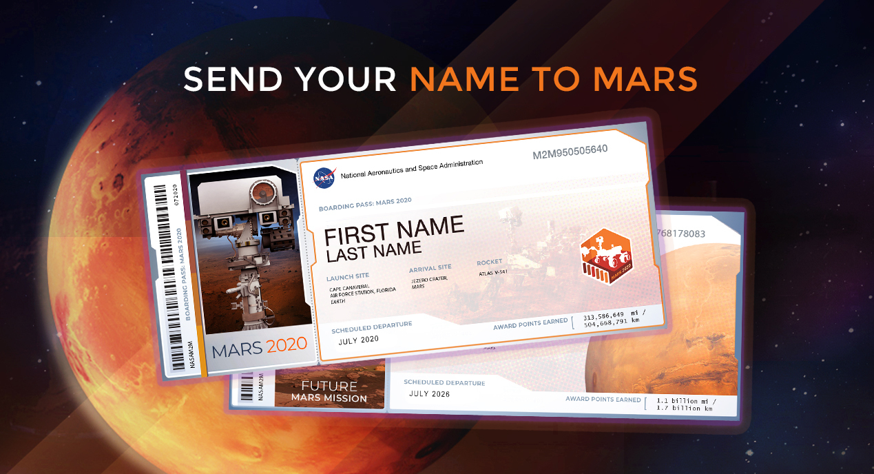 Send Your Name to Mars Reservations Update