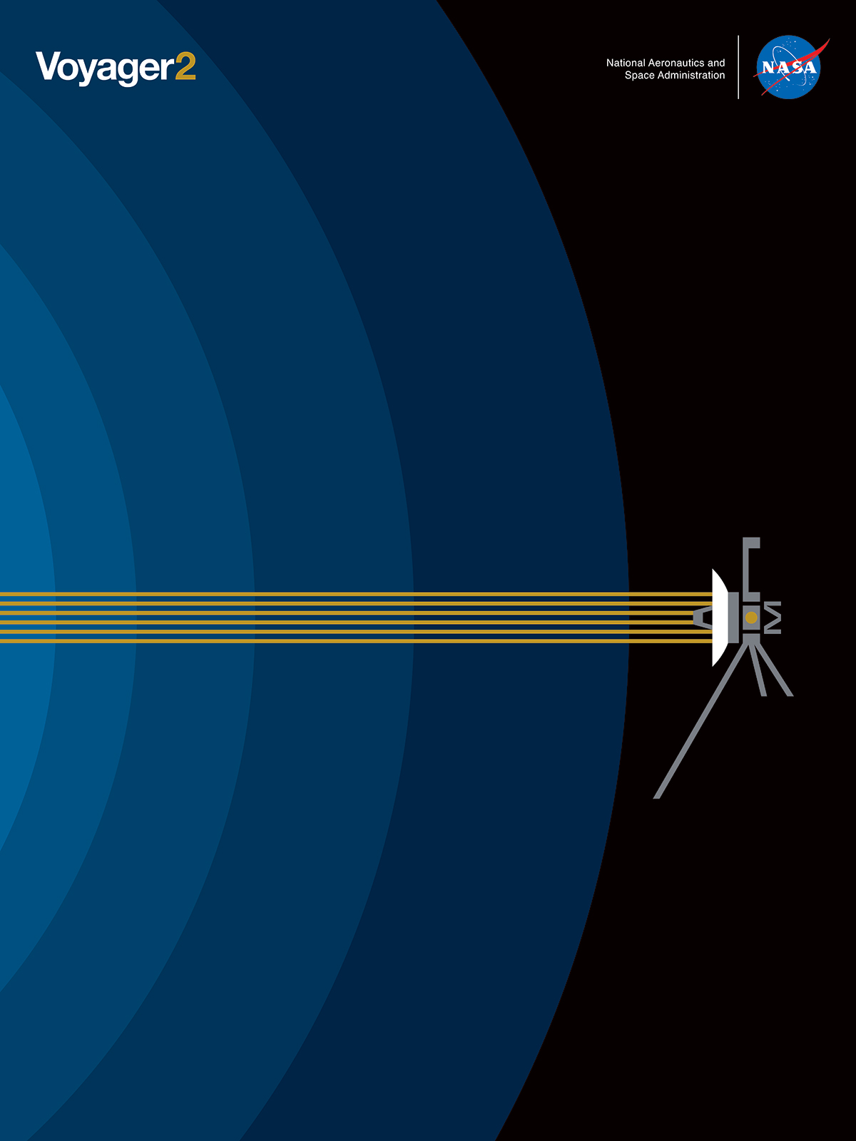 This artistic graphic illustrates Voyager 2's journey into interstellar space.