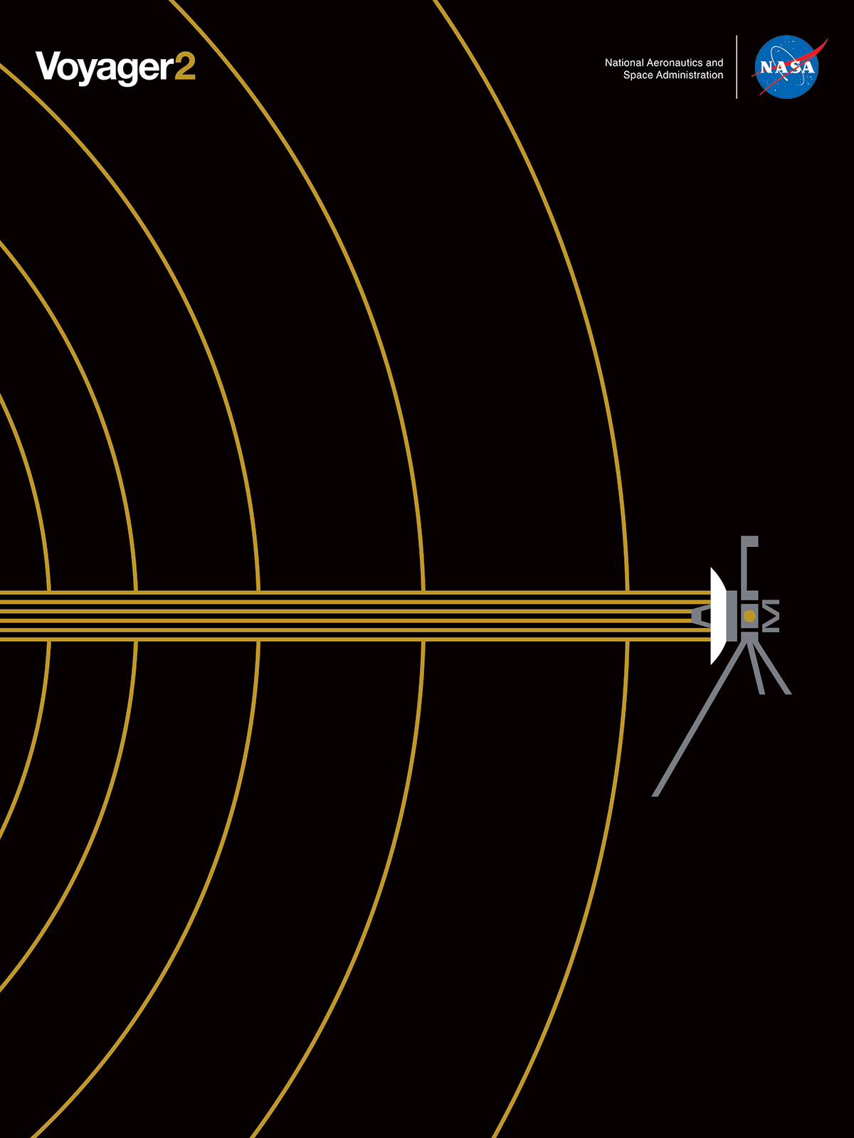 This artistic graphic illustrates Voyager 2's journey into interstellar space.