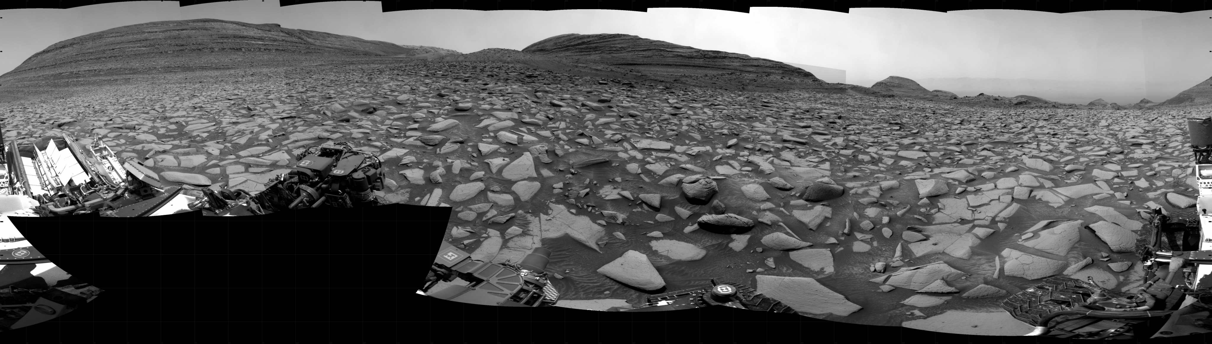Curiosity took the images on April 10, 2024, Sol 4151 of the Mars Science Laboratory mission at drive 2116, site number 106. The local mean solar time for the image exposures was from 1 PM to 12 PM.