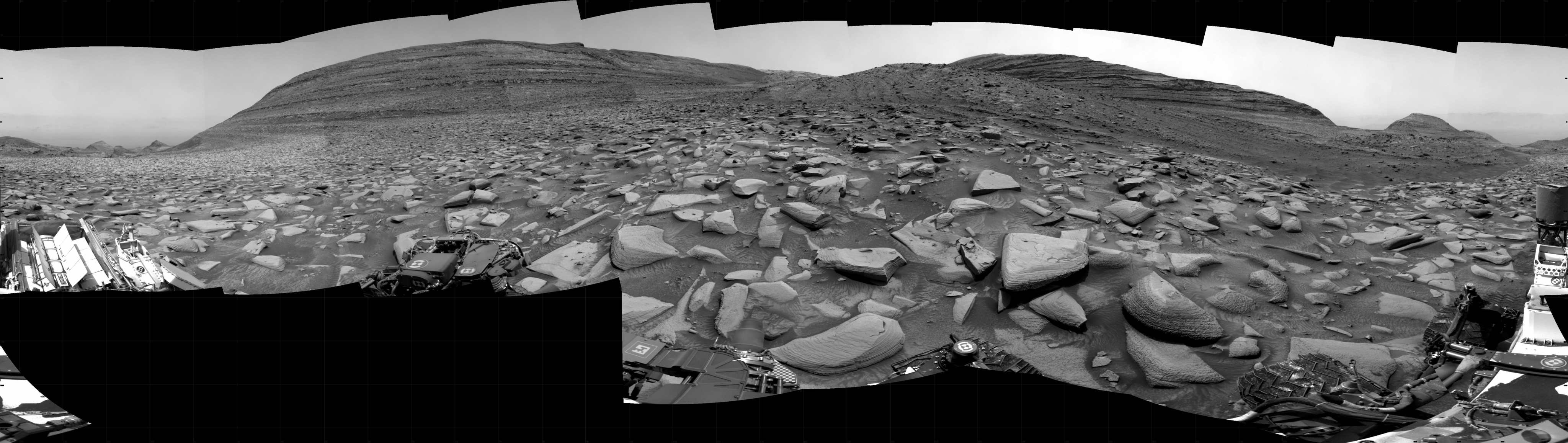 Curiosity took the images on April 22, 2024, Sol 4162 of the Mars Science Laboratory mission at drive 2836, site number 106. The local mean solar time for the image exposures was from 1 PM to 12 PM.