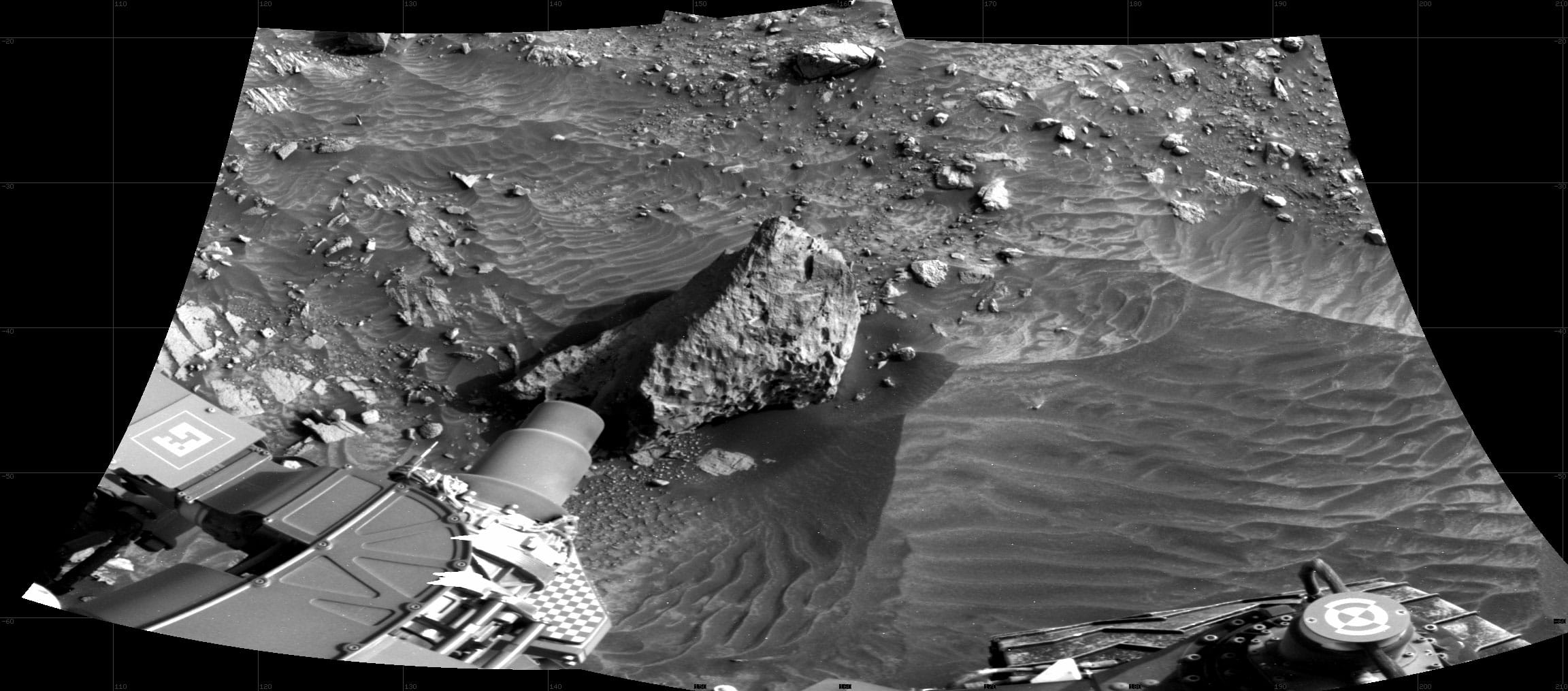 Curiosity took the images on April 26, 2024, Sol 4166 of the Mars Science Laboratory mission at drive 3182, site number 106. The local mean solar time for the image exposures was 3 PM.