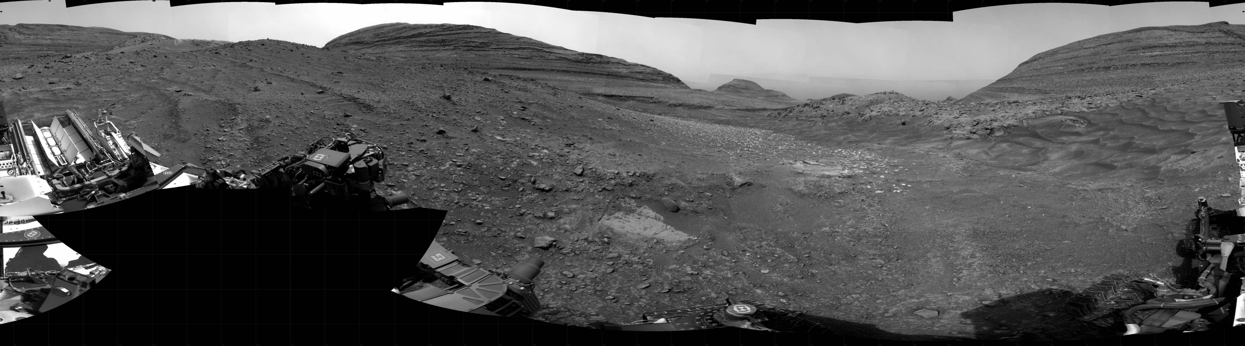 Curiosity took the images on May 27, 2024, Sol 4197 of the Mars Science Laboratory mission at drive 2394, site number 107. The local mean solar time for the image exposures was from 1 PM to 12 PM.