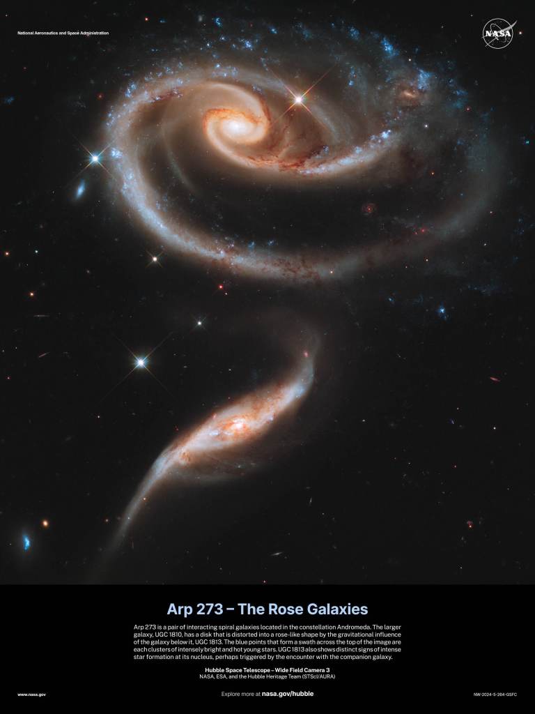 Hubble Poster 2024 - Arp 273 – The Rose Galaxies