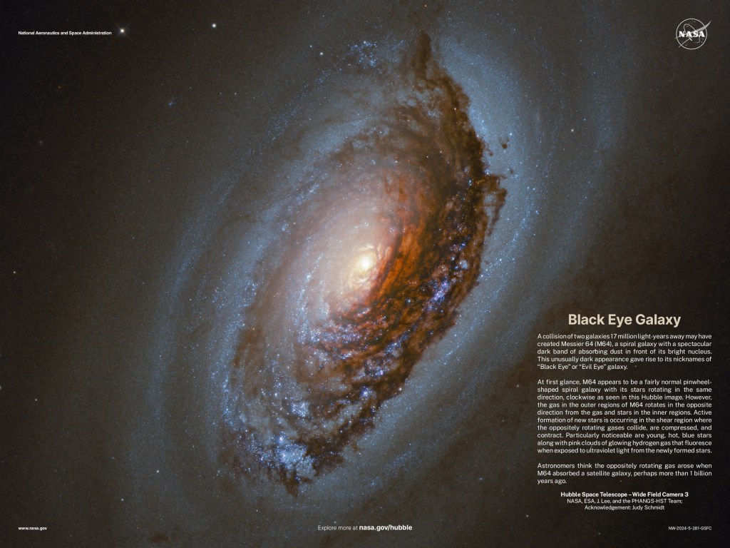 Hubble Poster 2024 - Black Eye Galaxy