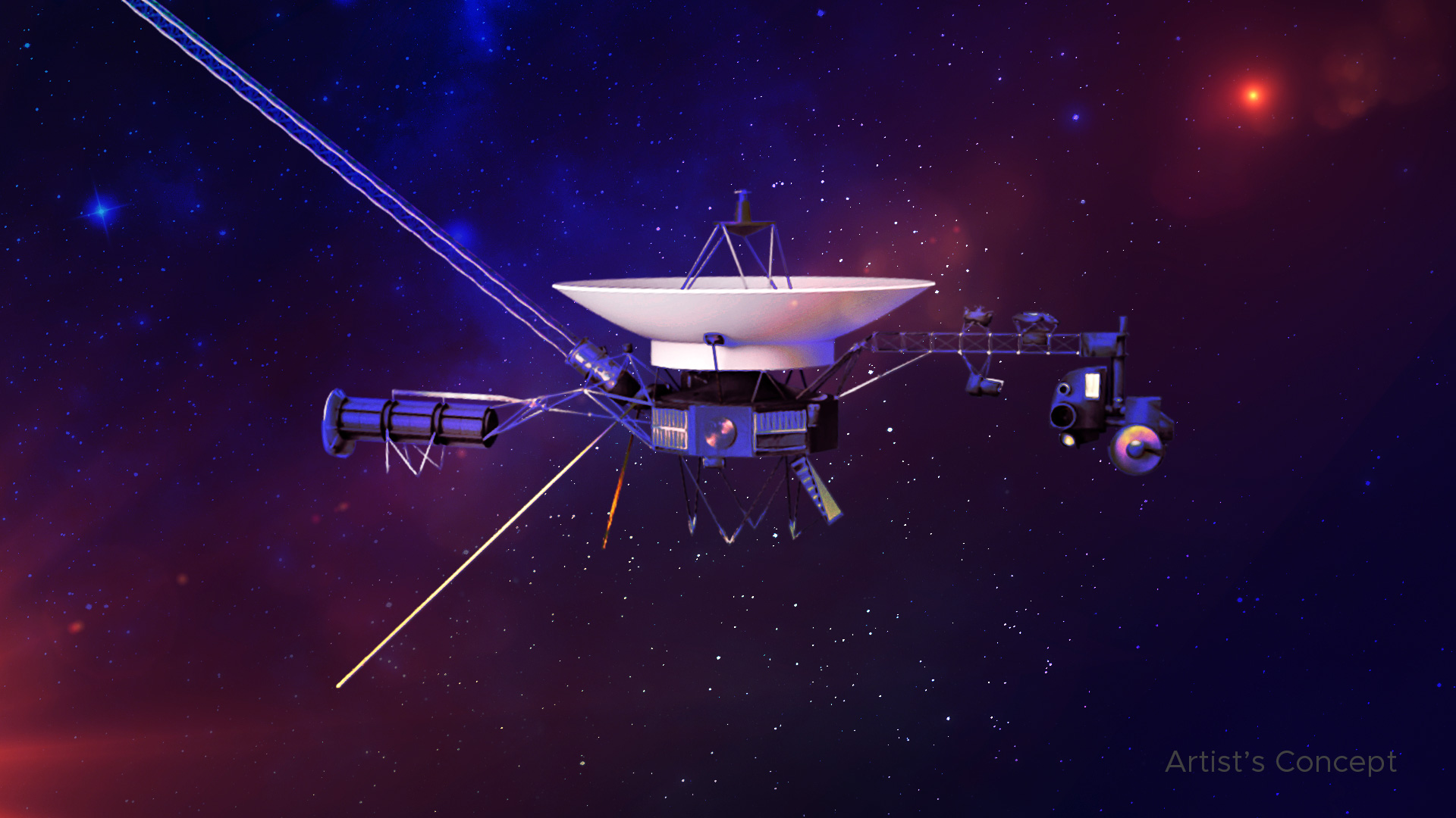 An artist’s concept of the Voyager spacecraft.