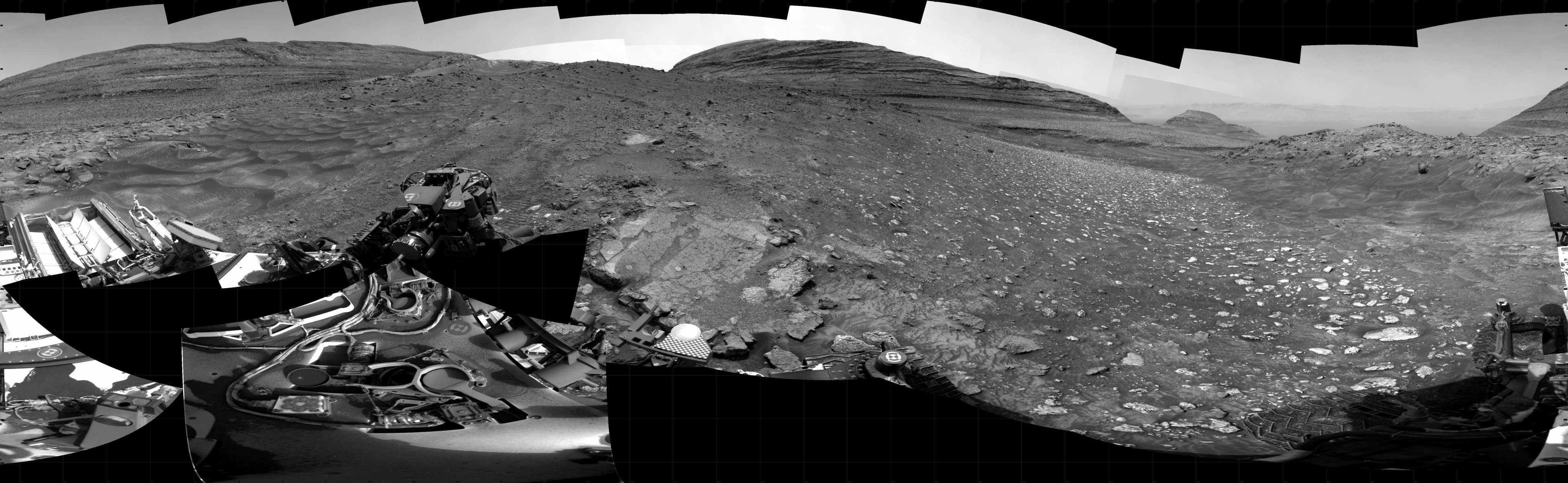 Curiosity took the images on June 26, 2024, Sols 4210-4226 of the Mars Science Laboratory mission at drive 2496, site number 107. The local mean solar time for the image exposures was from 1 PM to 4 PM.