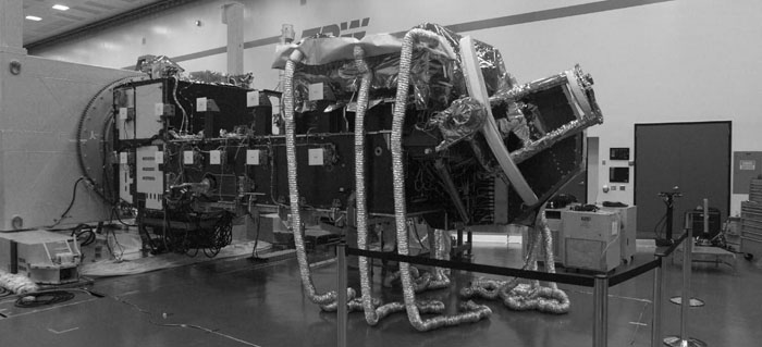 Aura spacecraft in cleanroom