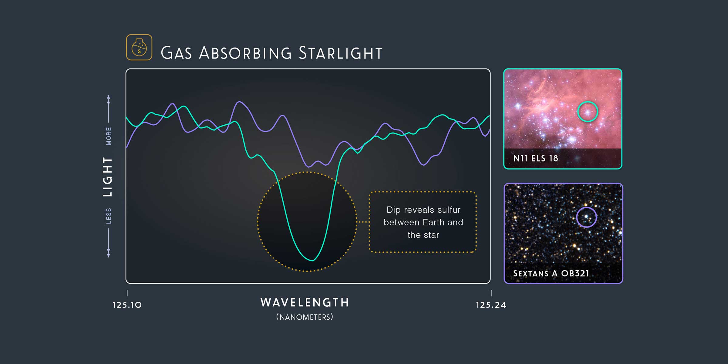 Infographic with a chart window and two image windows.