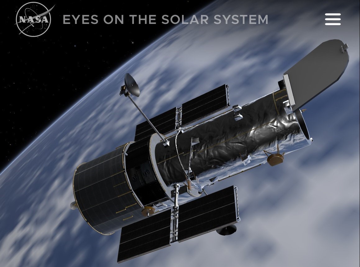 Screenshot of the Hubble model from NASA's "Eyes on the Solar System" web feature.