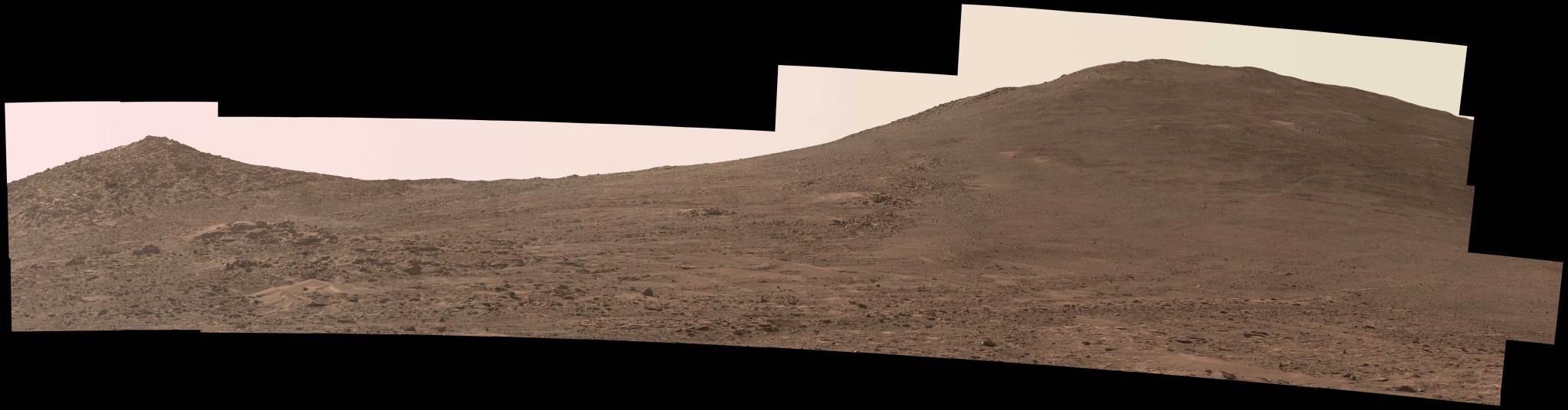 This panorama shows the area NASA’s Perseverance Mars rover will climb in coming months to crest Jezero Crater’s rim. It is made up of 59 images taken by the rover’s Mastcam-Z on Aug. 4.