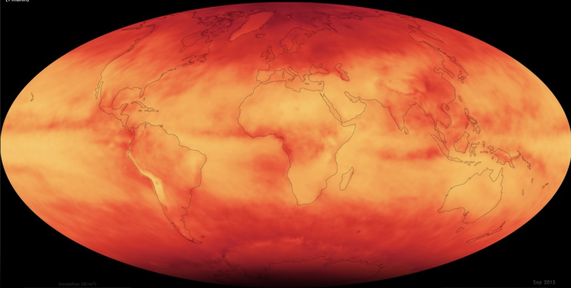 A world map in shades of red, orange, and yellow.