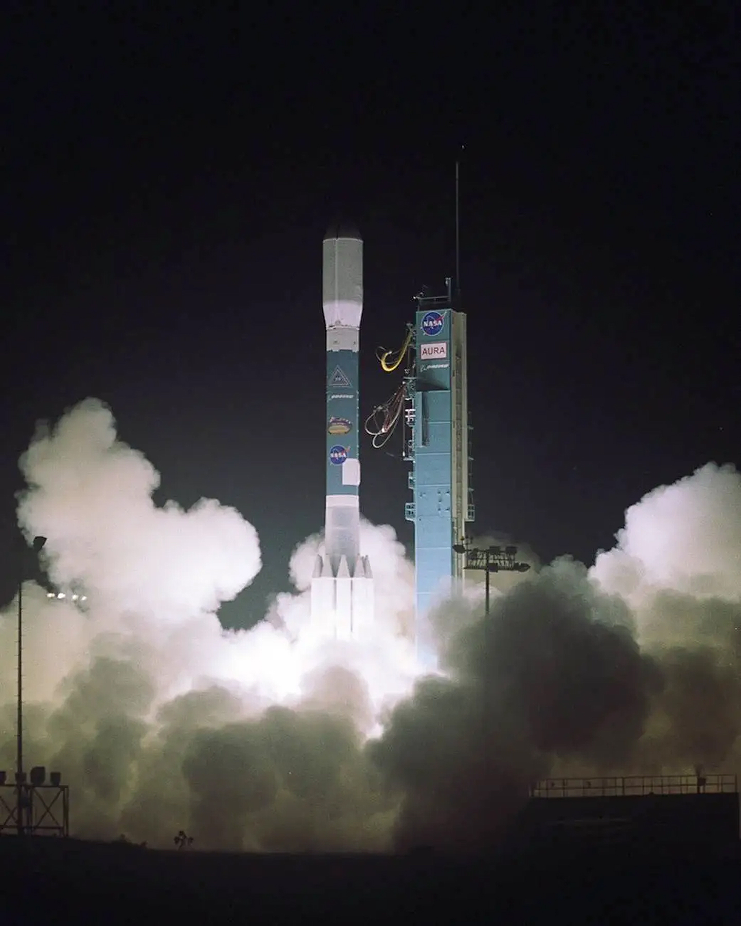 Aura nighttime launch photo