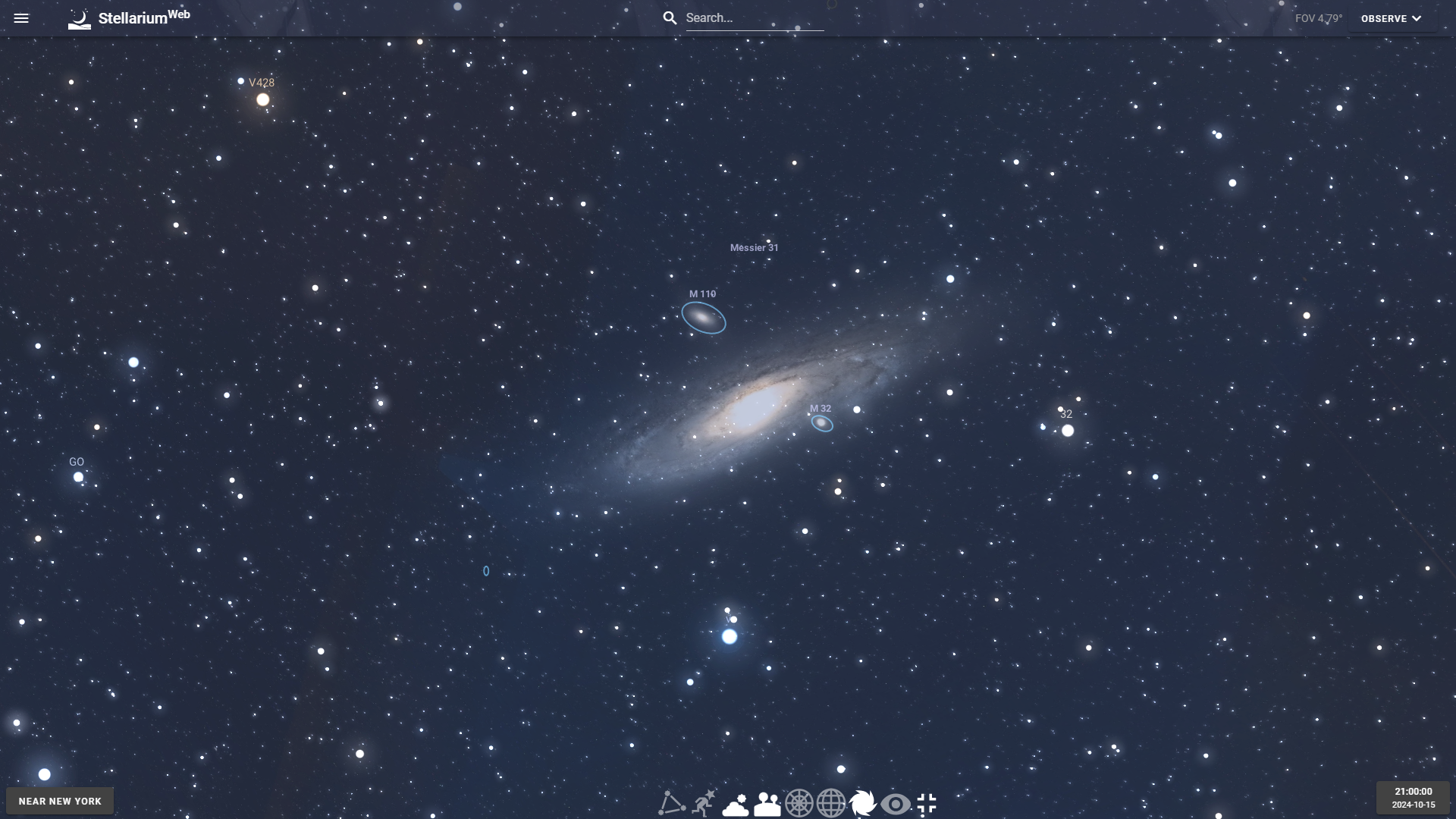 Generated version of the Andromeda Galaxy and its companion galaxies M32 and M110.