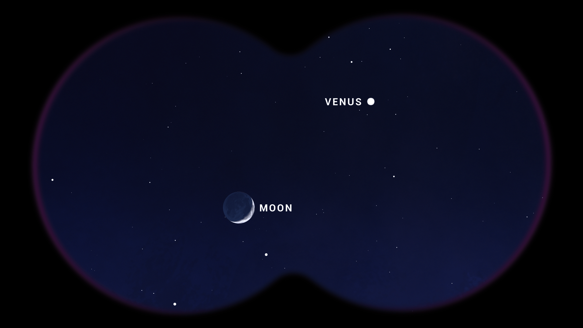 An illustrated sky chart shows the southwestern evening sky at two points in December 2024, 45 minutes after sunset. Venus is marked as a bright white dot near the horizon on December 1 and higher in the sky on December 31. The scene features a dark twilight background with faint stars and labeled compass directions: "S," "SW," and "W." Both positions of Venus are above "SW," or southwest.