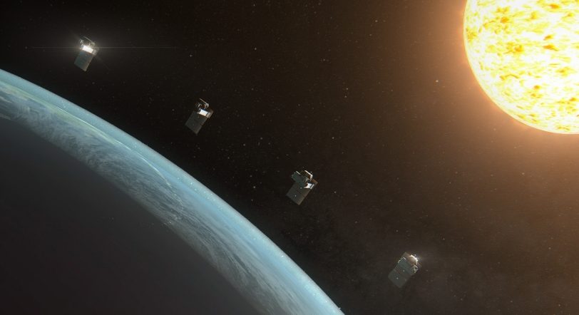 Artist's concept of the PUNCH satellites in orbit.