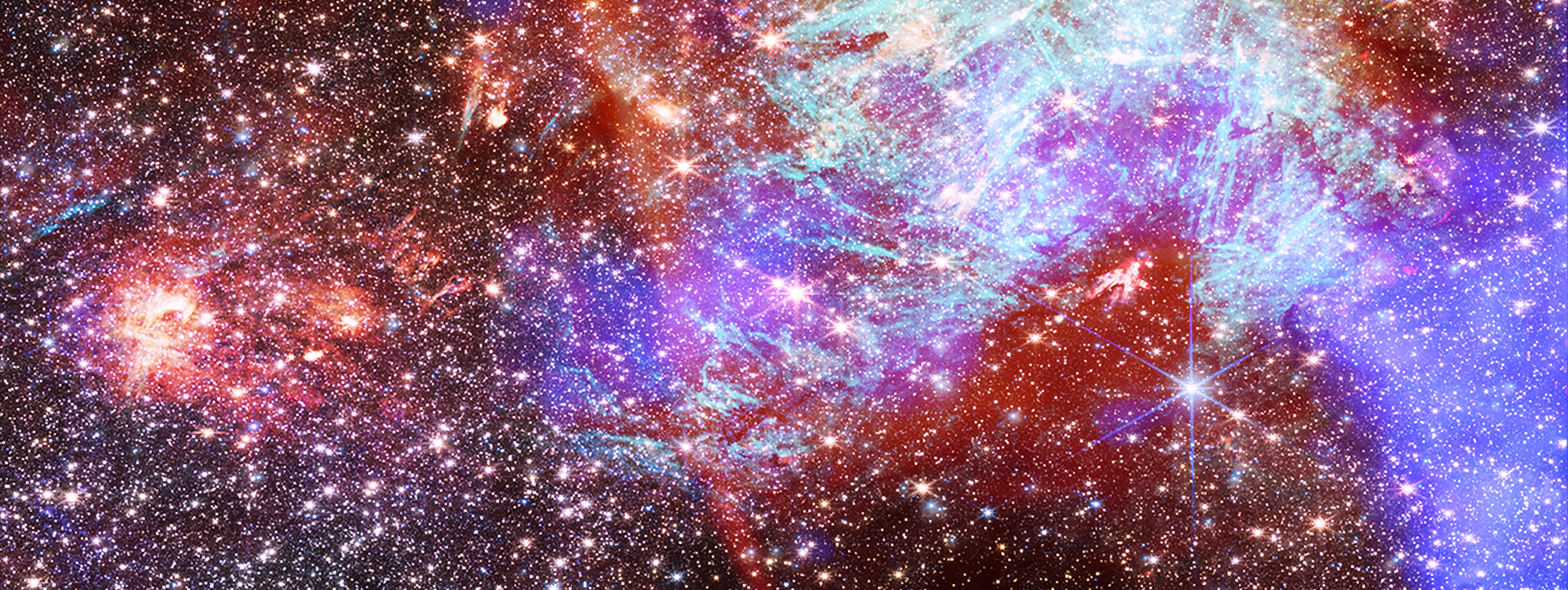 Sagittarius C, close-up image adding NASA’s James Webb Space Telescope data to the X-ray and radio data.